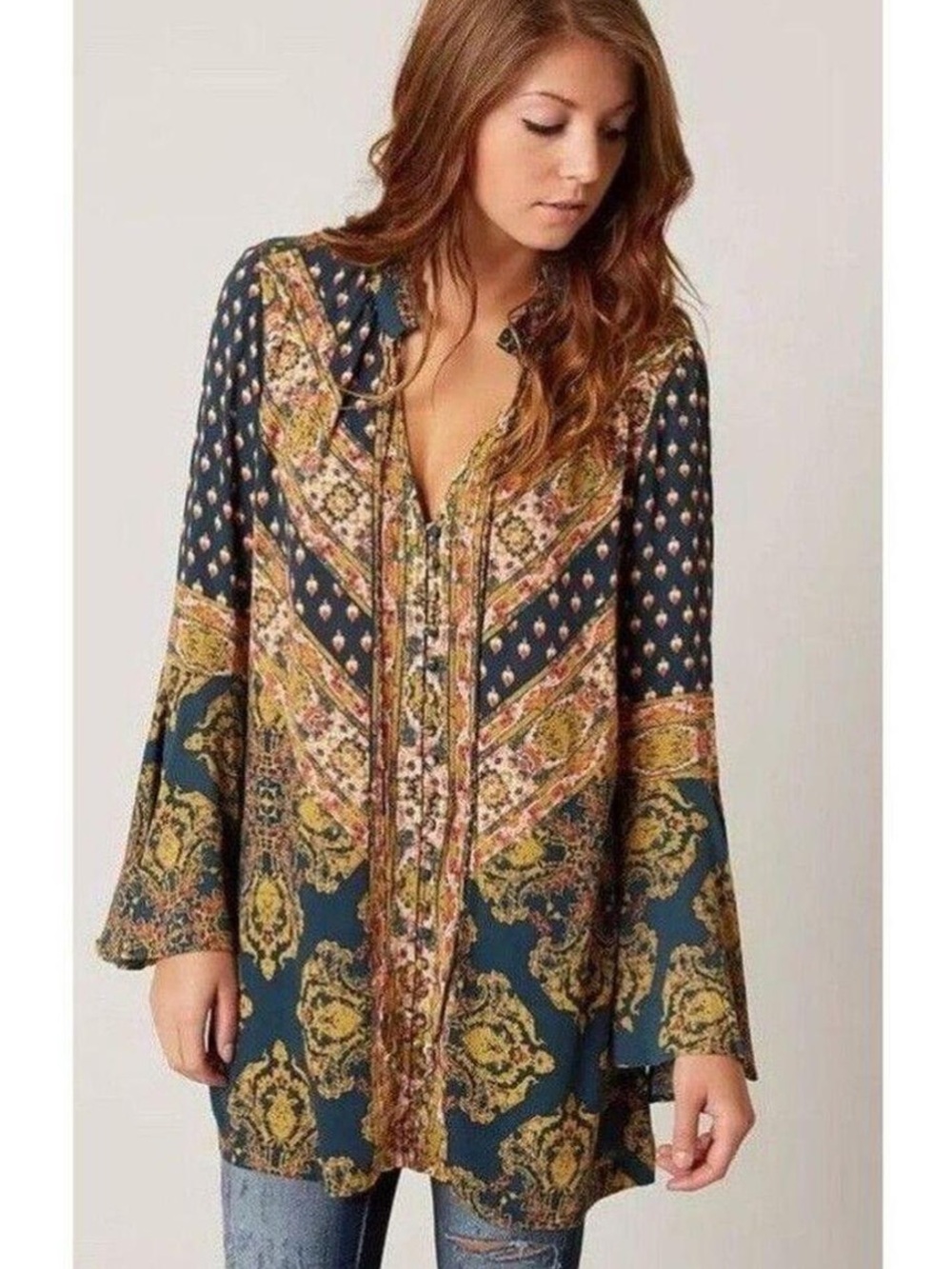 Free People Magic Mystery Tunic in Navy, Size Small